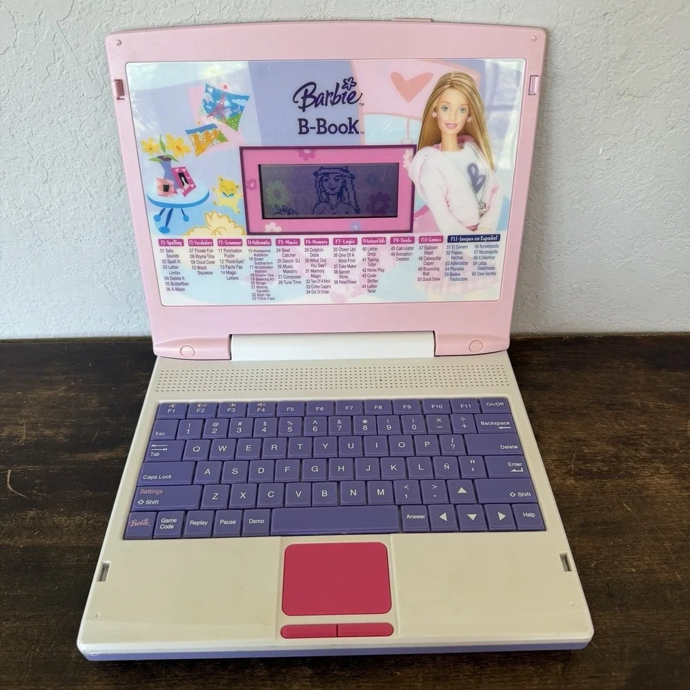 Vintage Barbie B-Book Kids Educational Learning Laptop Toy Interactive Y2K 2000s